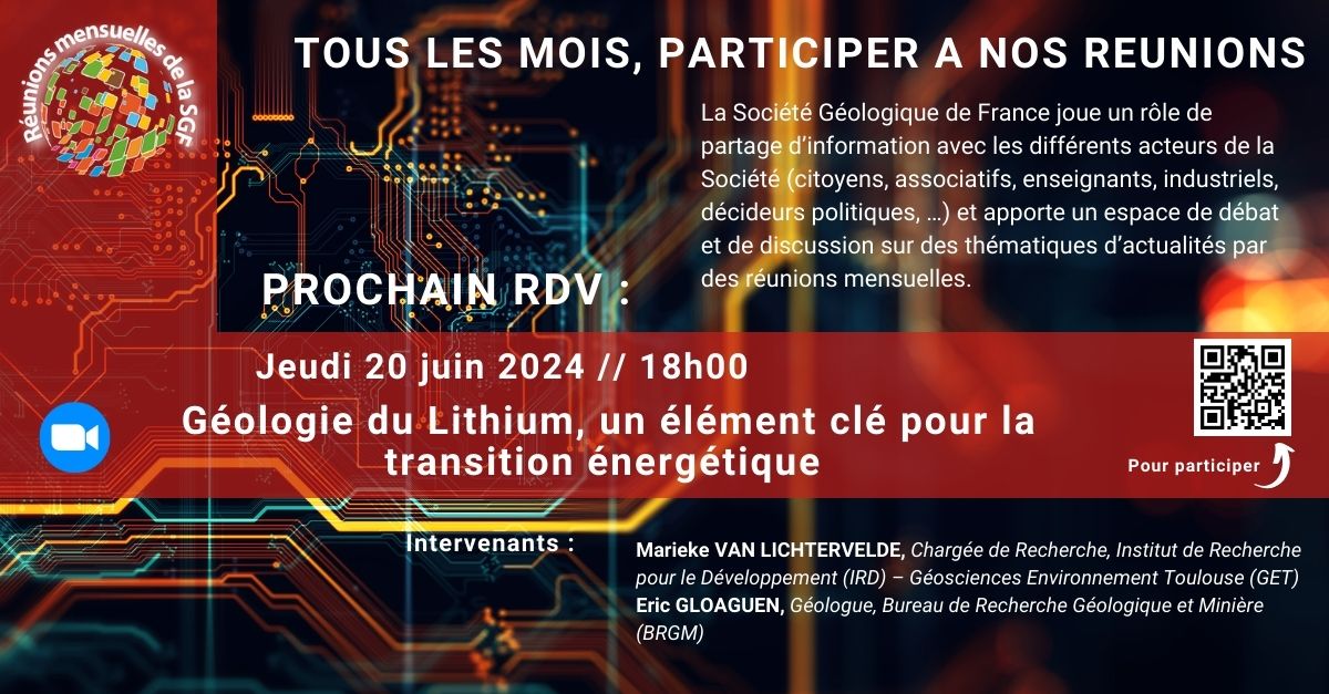 Géologie du Lithium, un élément clé pour la transition énergétique - Réunion mensuelle de la SGF