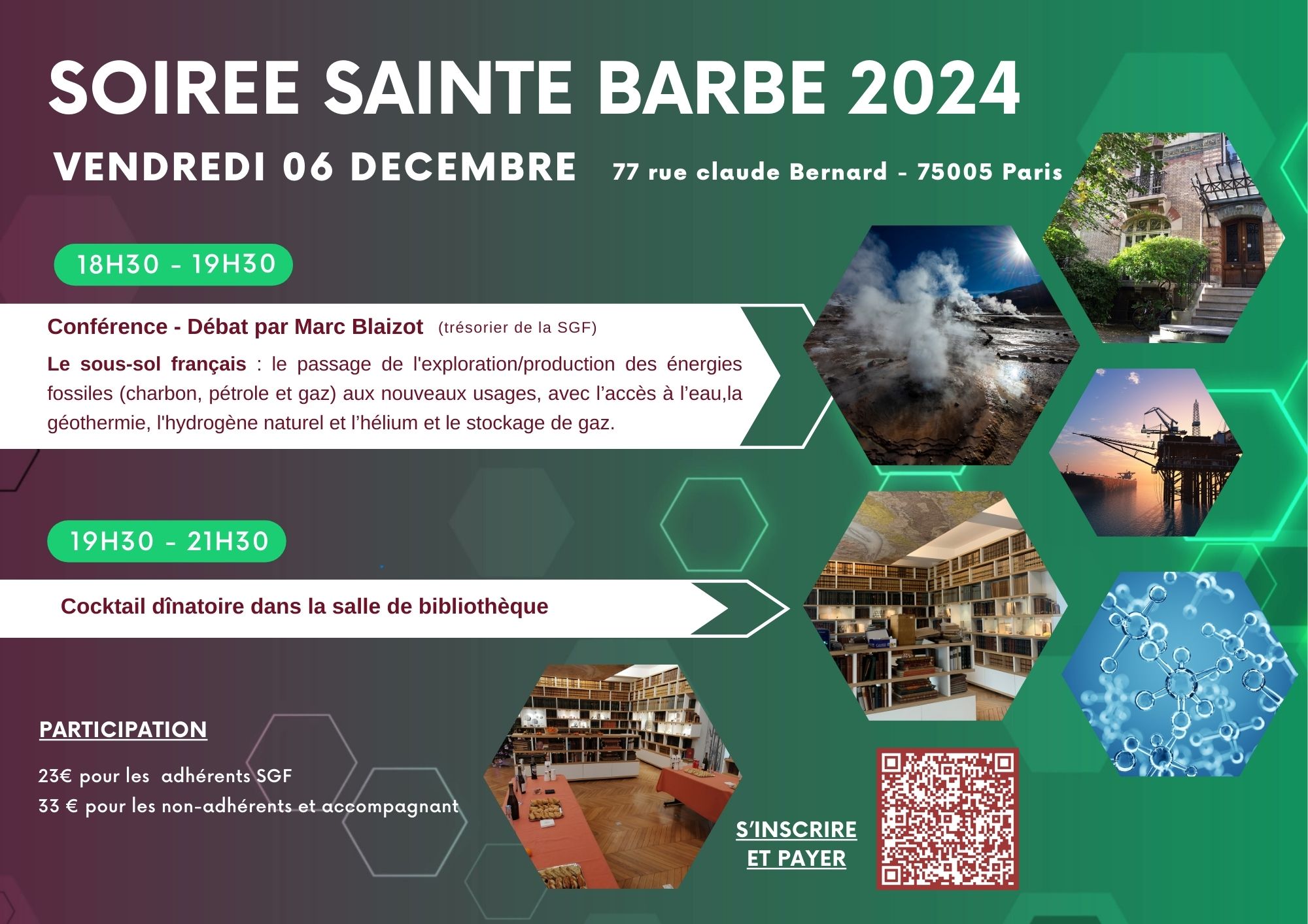 Sainte-Barbe 2024 de la SGF : conférence et cocktail dînatoire