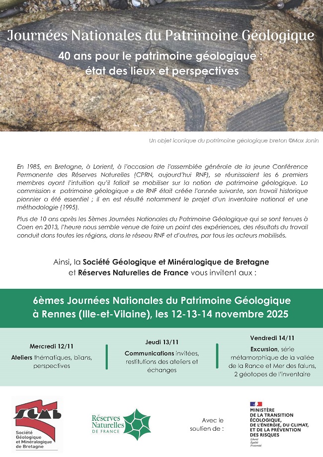 Journées Nationales du Patrimoine Géologique - 40 ans pour le patrimoine géologique :  état des lieux et perspectives