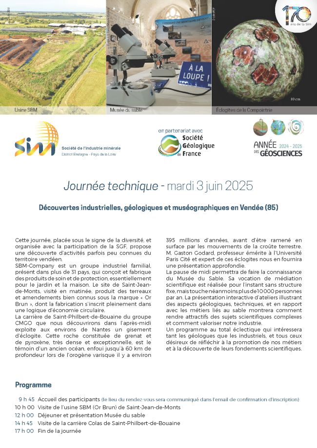 Journée technique - Découvertes industrielles, géologiques et muséographiques en Vendée (85)