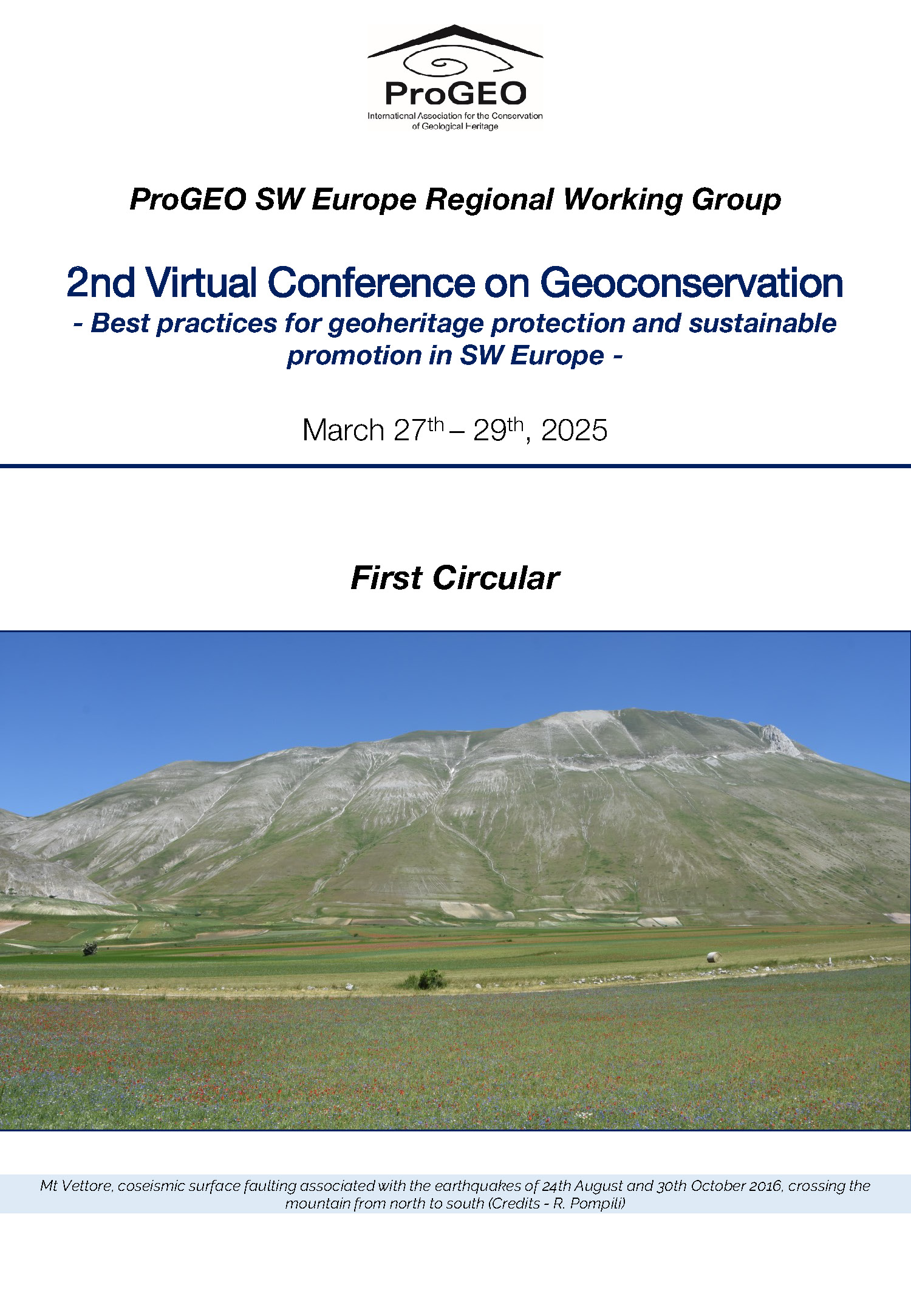 2nd Virtual Conference on Geoconservation - Best practices for geoheritage protection and sustainable promotion in SW Europe