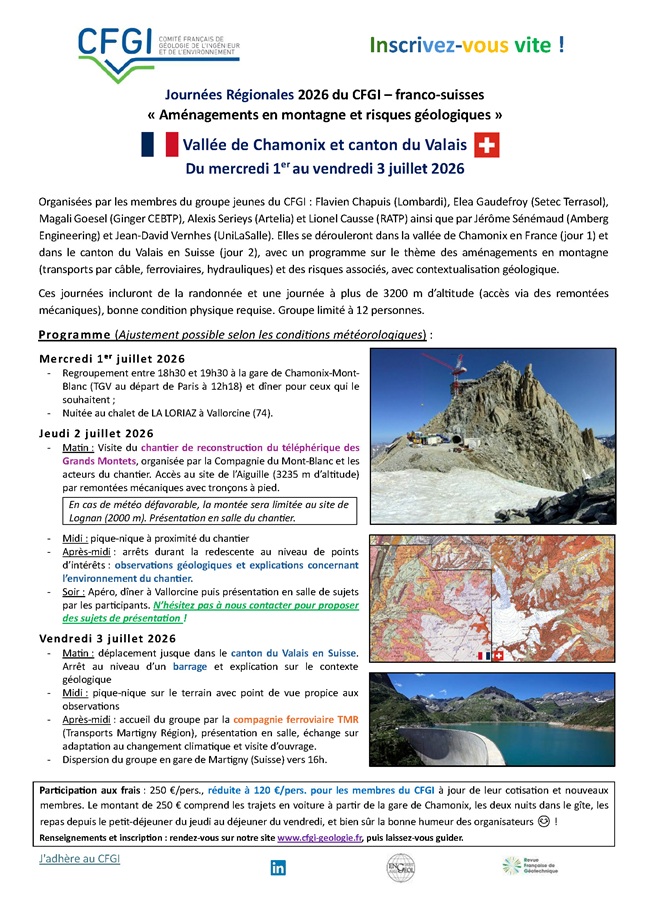 Journées régionales France-Suisse 2026 (CFGI)