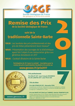 Remise des prix professionnels et de thèse 2017 et Sainte-Barbe de la SGF